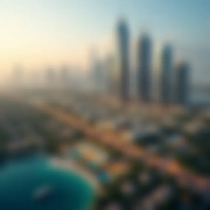 An aerial view of Al Sagr Plaza, highlighting its prime location in Dubai