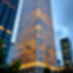 Architectural detail of ASB Tower showcasing modern design