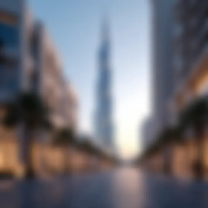 Al Safa Tower blending seamlessly with its urban surroundings