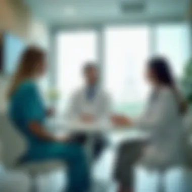 Healthcare professionals engaging with a patient in a consultation room