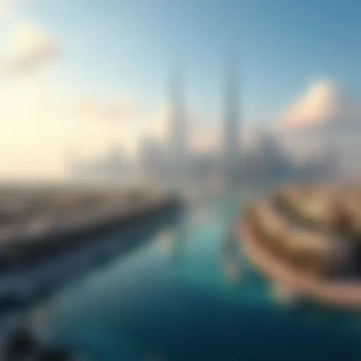 A panoramic view of the Dubai skyline showcasing diverse architecture