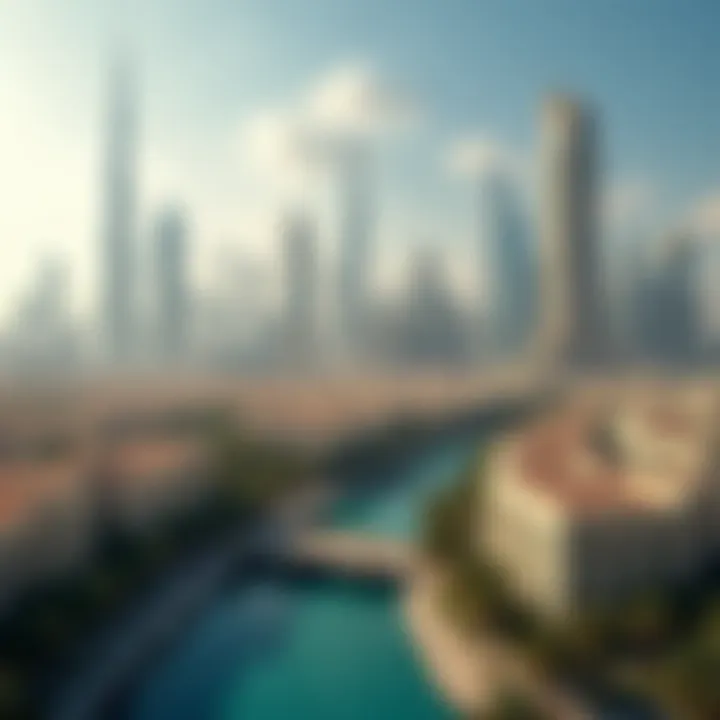 Stunning skyline of downtown Dubai showcasing diverse architectural styles