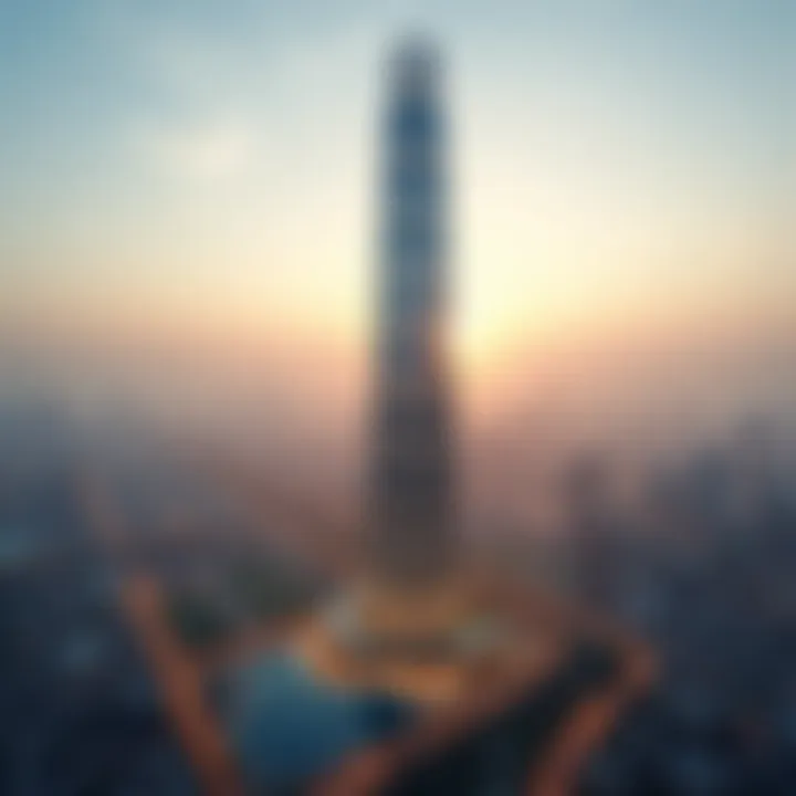 A panoramic view of the Phoenix Tower surrounded by Dubai's urban landscape