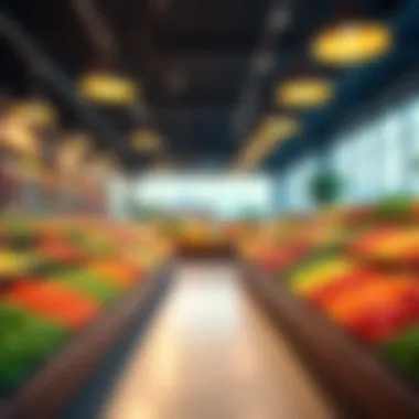 Interior layout of Motor City Spinneys filled with vibrant displays of fresh produce