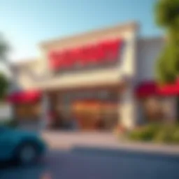 Exterior view of Samary Supermarket showcasing its vibrant signage and entrance