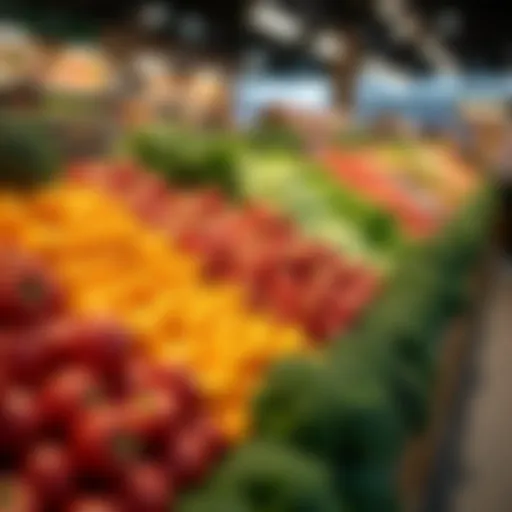 A vibrant display of fresh produce at Sunrise Supermarket