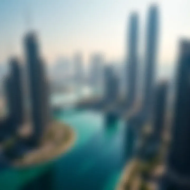 Aerial view of Jumeirah Lake Towers showcasing its iconic skyline.